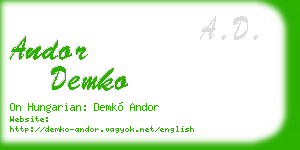 andor demko business card