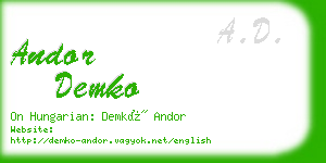 andor demko business card